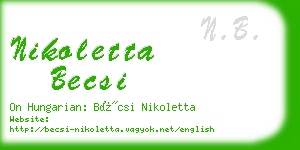 nikoletta becsi business card